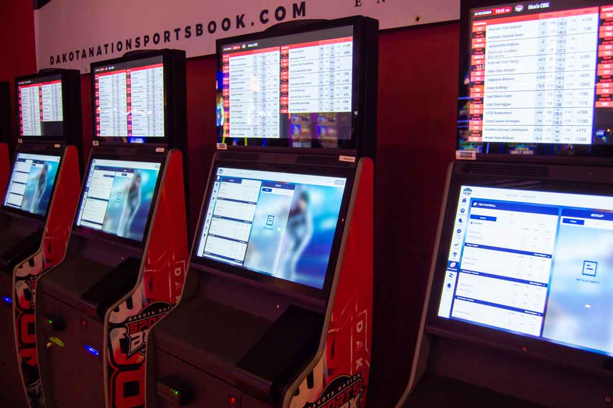 Sports Betting North Dakota Magic Casino - Kiosks Row Closeup